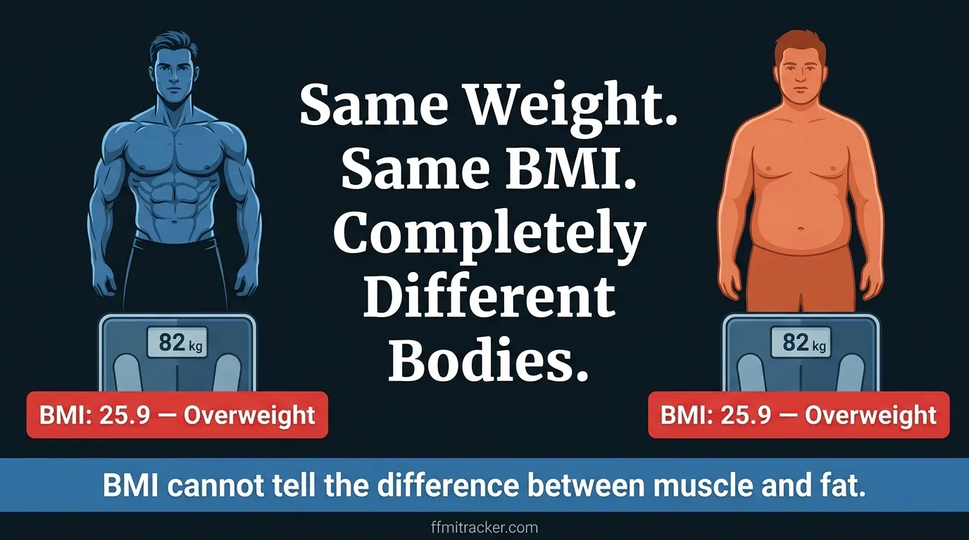 BMI misclassifies muscular people as overweight infographic